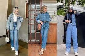 Gaya Padu Padan Fashion Style Hijab Dengan Bawahan Denim, Pasti Nyaman dan Bikin Tampilan Tetap Stylish