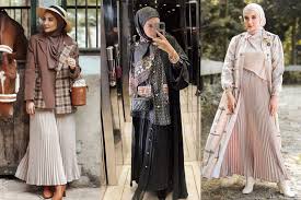 Inspirasi Pada Padan Gaya Fashion Hijab Dengan Rok Plisket, Tampilan Lebih Trendi Dan Feminin Look