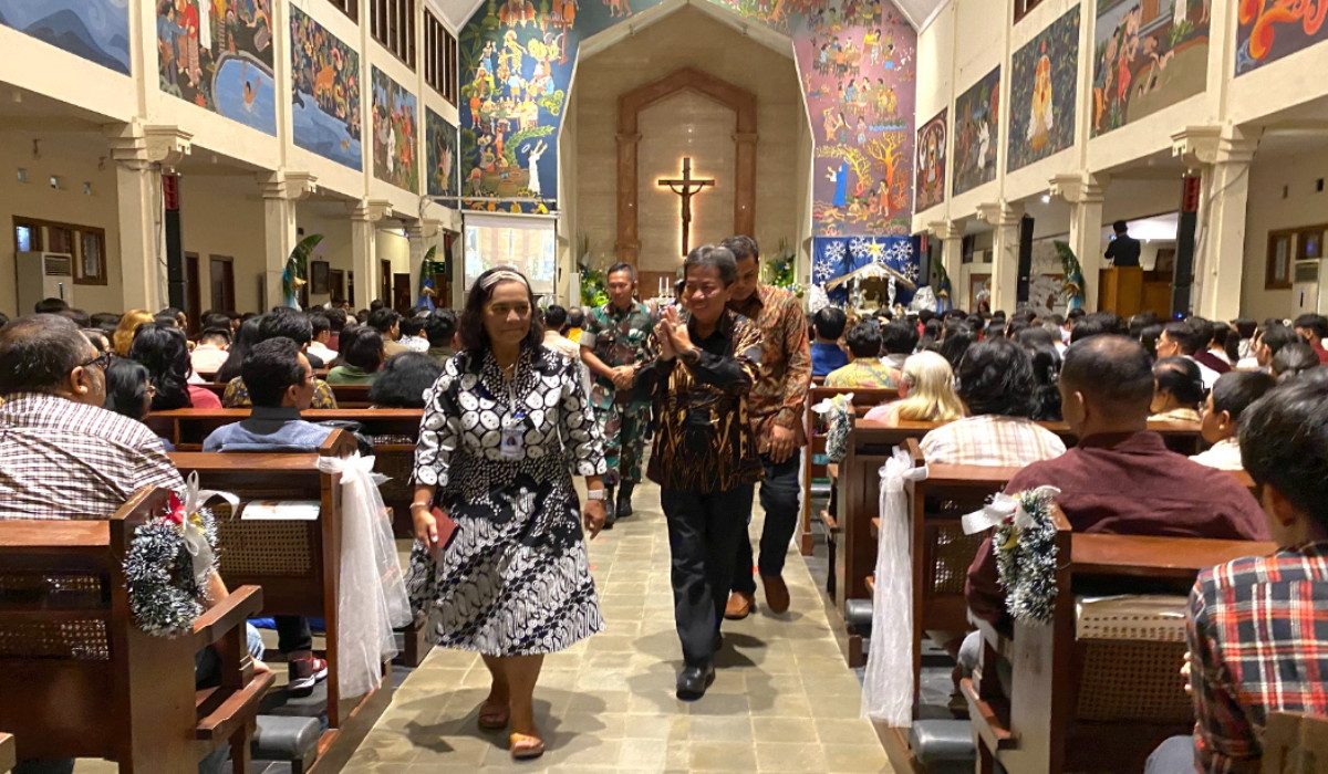 Misa Natal di Gereja St. Antonius Padua Yogyakarta Terpantau Aman, Jaga Kerukukan Antar Umat Beragama