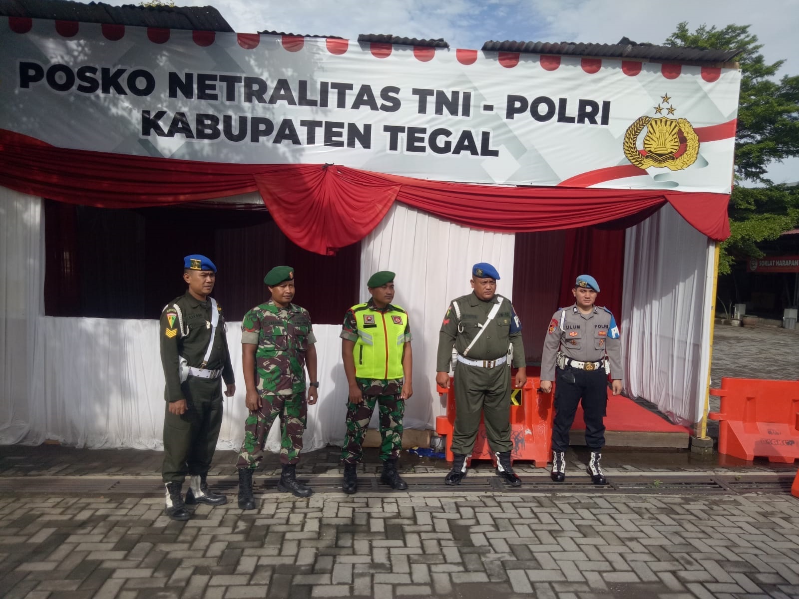 Kawal Pemilu 2024, Posko Netralitas TNI-Polri Dirikan di Trasa Kabupaten Tegal