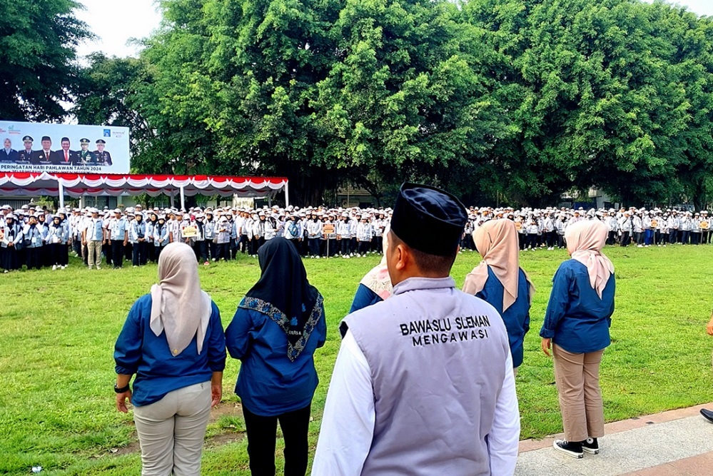 Jelang Masa Tenang dan Pemungutan Suara Pilkada 2024, Bawaslu Sleman Gelar Apel Siaga