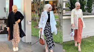 Gaya Padu Padan Style Outfit Hijab Dengan Rok Lilit, Mix and Match Anti Gagal Yang Kekinian