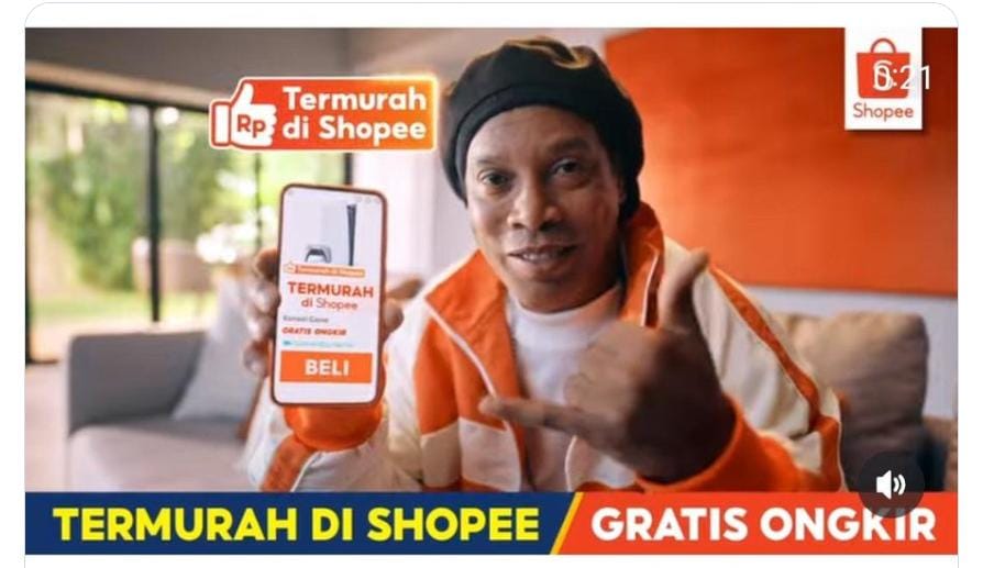 Trending! Kemunculan Legenda Ronaldinho di Iklan Terbaru Shopee Disambut Meriah Netizen