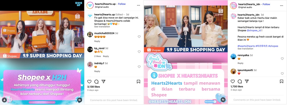 Antusiasme Netizen Meluap! Iklan Shopee 9.9 Super Shopping Day Bersama Hearts2Hearts Jadi Topik Trending