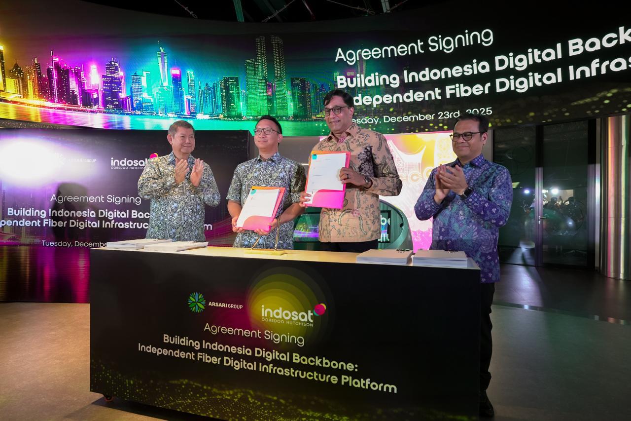 Wujudkan Platform Serat Optik Digital Independen, Indosat Gandeng Arsari Group dan Northstar Group