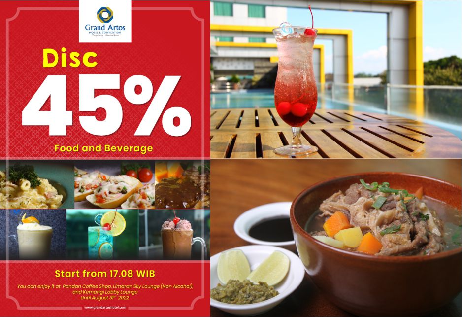 Hotel Bintang 4 di Magelang Ini Beri Diskon 45% Semua Makanan dan Minuman Tiap Hari Selama Agustus