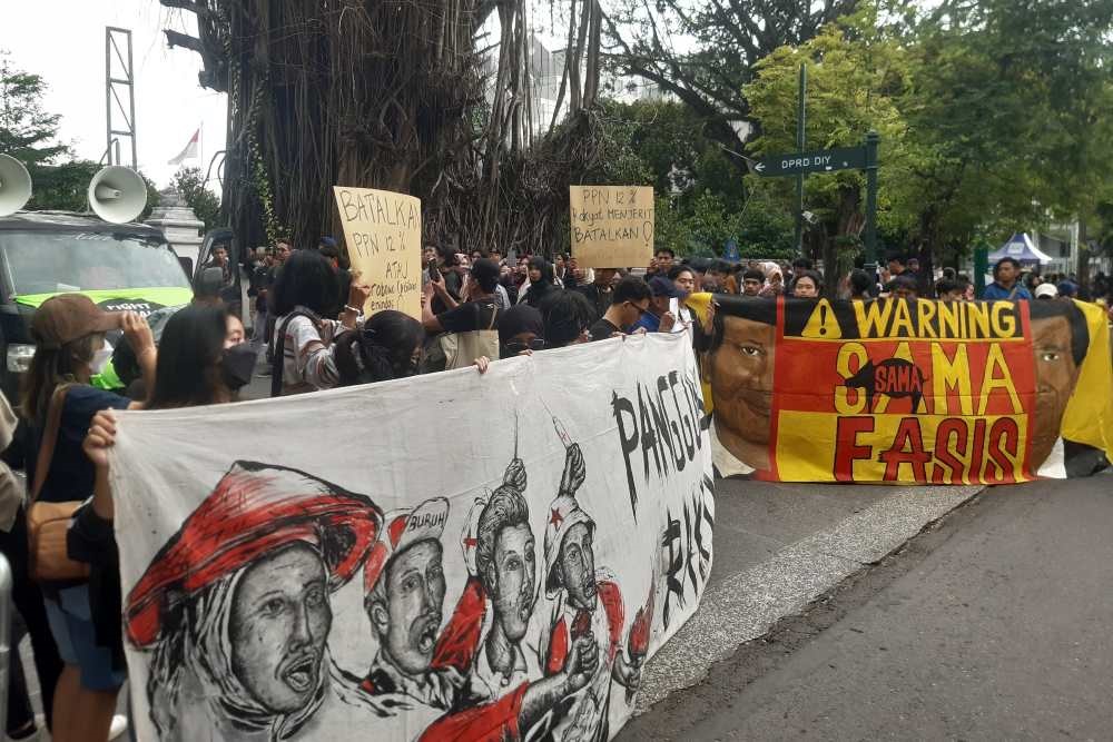 Ratusan Massa Demo di Jalan Malioboro, Menyerukan Penolakan PPN 12 Persen