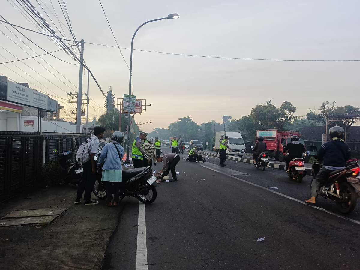 Tabrakan Beruntun Empat Motor Terjadi di Jalan Magelang Km 12 Sleman