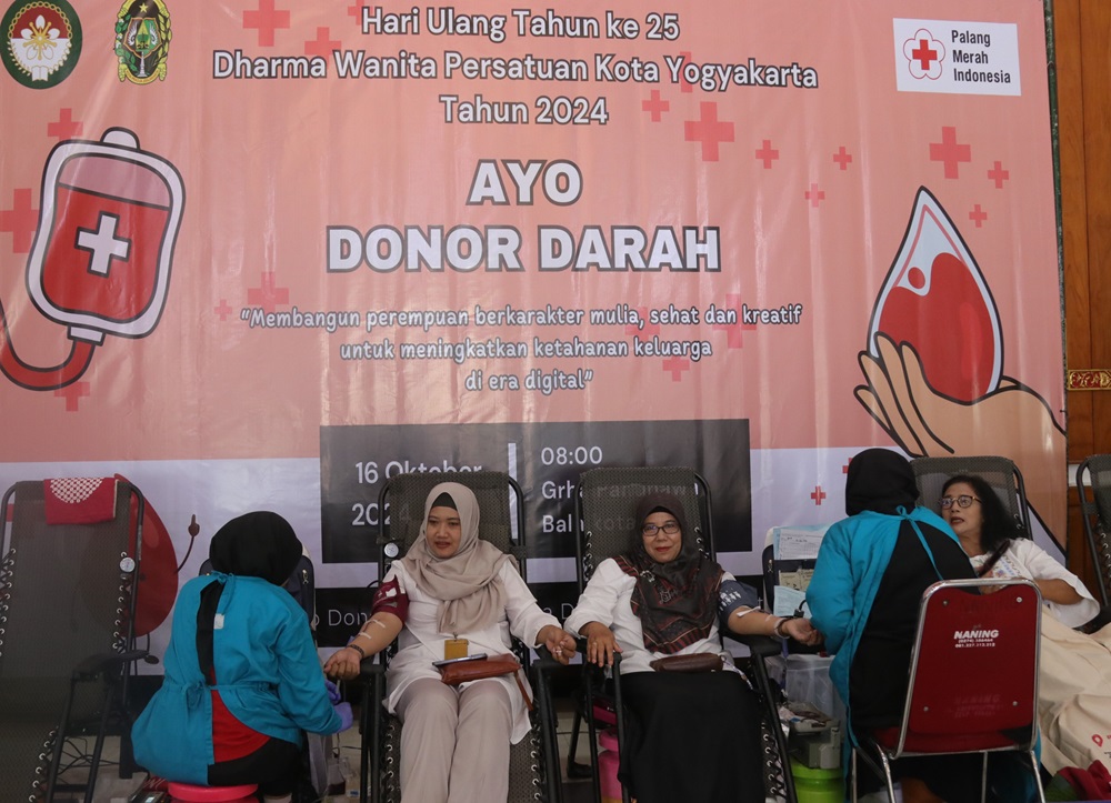 Awali Rangkaian HUT ke-25 DWP Kota Yogyakarta Dengan Kegiatan Donor Darah