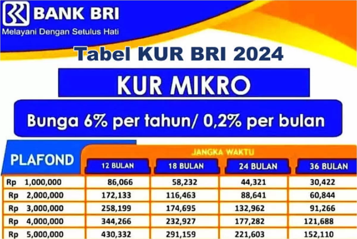 Simak Tabel Pelunasan Kur Bri Terbaru 2024 Pinjam Cicilan 36 Bulan