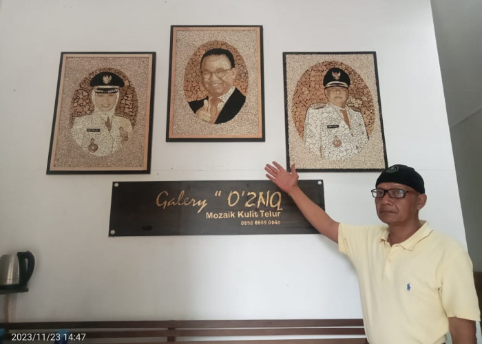 Cahyudi Melukis Gambar Suharto dengan Kulit Telur, Hasil Karya Dibeli Mbak Tutut Rp32 Juta