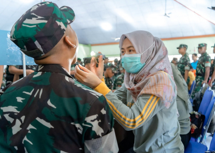 Dinkesda Brebes Deteksi Dini Penyebaran TBC, Ratusan Personel TNI Jalani Skrining dan Cek Kesehatan Gratis
