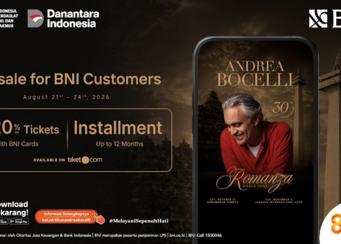 BNI Hadirkan Akses Eksklusif Menikmati Andrea Bocelli 'Romanza' di Indonesia