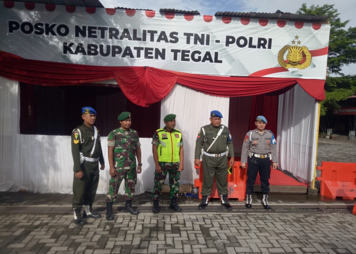 Kawal Pemilu 2024, Posko Netralitas TNI-Polri Dirikan di Trasa Kabupaten Tegal