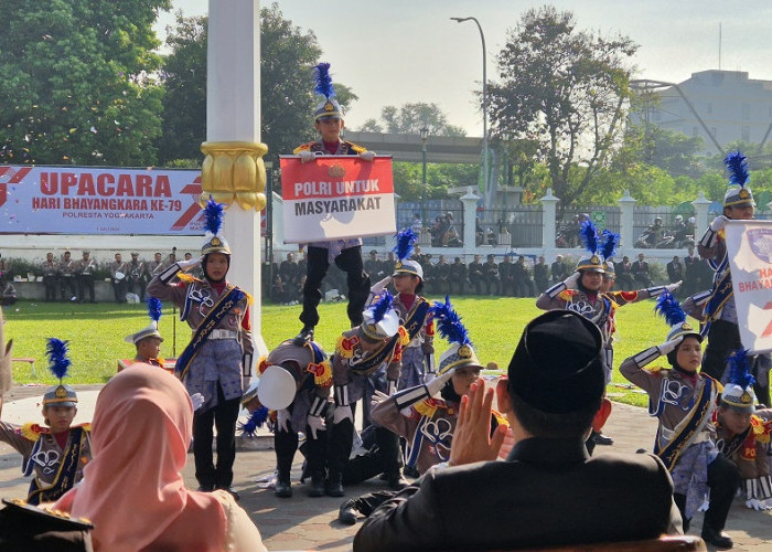  Polisi Cilik Meriahkan HUT ke-79 Bhayangkara di Kompleks Balai Kota Yogyakarta