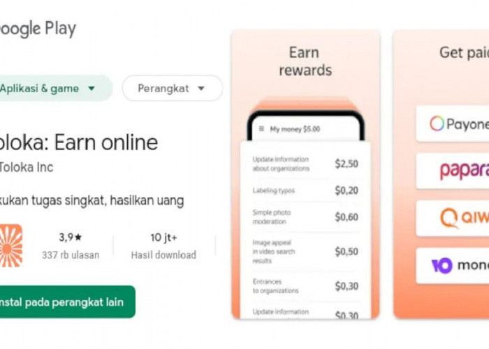 Cara Hasilkan Uang 100 Ribu Rupiah Per Hari di Aplikasi Toloka, Cek Disini