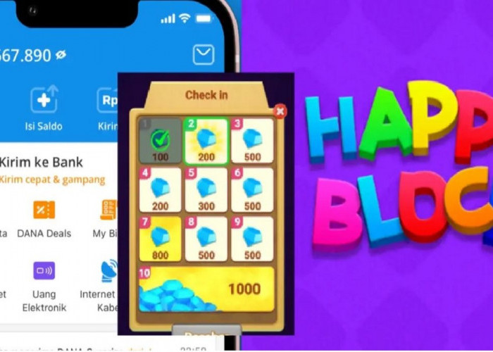 Klaim Saldo DANA Gratis hingga 600 Ribu Lewat Aplikasi Penghasil Uang Happy Block, Cek Disini