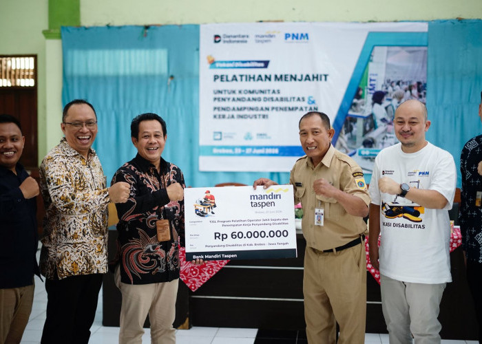 Bank Mandiri Taspen dan PNM Gelar Pelatihan Vokasi di Brebes, Fasilitasi Difabel Produktif Hadapi Dunia Kerja