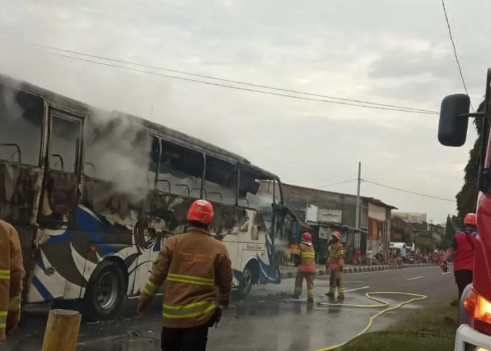 Bus PO Haryanto Kebakaran di Jalan Ring Road Barat Sleman, Ini Penyebabnya