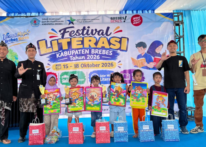 Lomba Mendongeng dan Mewarnai TK-SD Tingkat Kabupaten, Resmi Tutup Rangkaian Festival Literasi Brebes 2026
