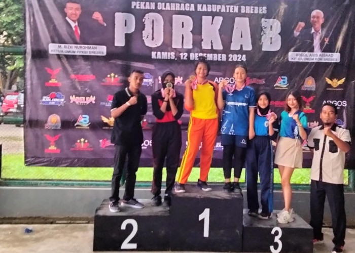 Atlet Bantarkawung Borong 7 Medali Emas PORKAB KBI Brebes, Jadi Juara Umum Cabor Kick Boxing