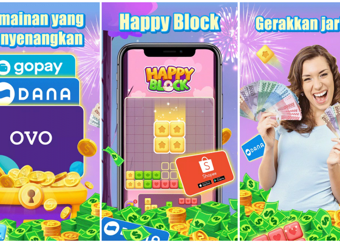Modal Smartphone dan Internet Dapat Cuan hingga Rp100 Ribu di Aplikasi Happy Block Penghasil Saldo Gratis