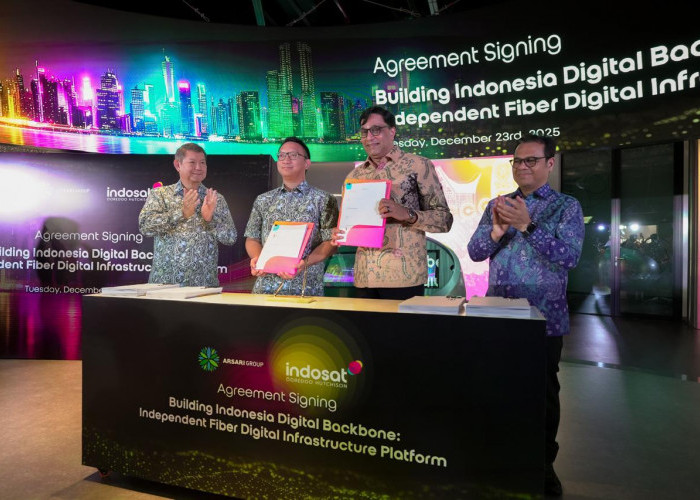 Wujudkan Platform Serat Optik Digital Independen, Indosat Gandeng Arsari Group dan Northstar Group