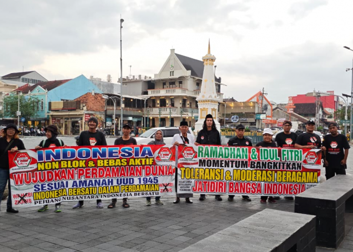 Aksi Bisu PNIB di Tugu Jogja, Serukan Perdamaian dan Yogyakarta Anti Intoleransi