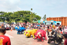 Pemandangan Langka! Atraksi Barongsai Meriahkan Perayaan Imlek Sambut Pemudik di Rest Area KM 260B Banjaratma